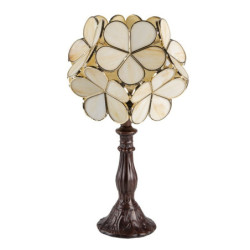 Žlutá stolní lampa Tiffany Bloom - 21*21*38 cm E14/max 1*25W