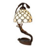 Krémová stolní lampa Tiffany Millie - 28*20*41 cm E14/max 1*25W