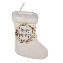 Vánoční dekorativní punčocha Happy Holidays - 21*1*28 cm