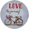 Kovový kulatý magnet Love the journey - Ø 8 cm