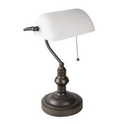 Kovová stolní lampa s bílým stínidlem Michel - Ø 27*40 cm E27/max 1*60W