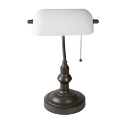 Kovová stolní lampa s bílým stínidlem Michel - Ø 27*40 cm E27/max 1*60W