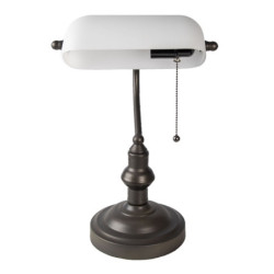 Kovová stolní lampa s bílým stínidlem Michel - Ø 27*40 cm E27/max 1*60W