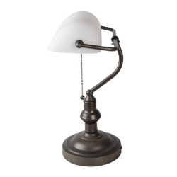 Kovová stolní lampa s bílým stínidlem Michel - Ø 27*40 cm E27/max 1*60W