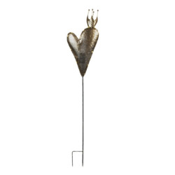Zahradní zápich srdce s korunkou - 20*7*115 cm