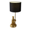 Zlatá stolní lampa s opicí a korunkou a černým stínidlem Monkey King - Ø 23*45 cm E27
