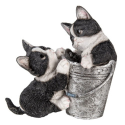 Dekorativní soška koťátek v kbelíku - 23*13*18 cm
