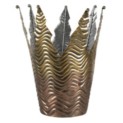 Zlatá kovová dekorativní koruna - Ø 25*27 cm