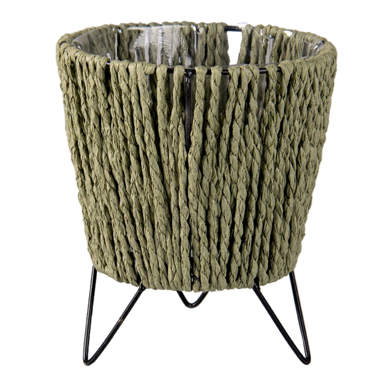 Pletený obal Bambo na kovových nohách na květiny  - Ø 11*18 cm