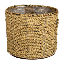 Pletený přírodní obal na květinu M - Ø 26*21 cm