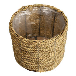 Pletený přírodní obal na květinu M - Ø 26*21 cm