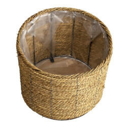 Pletený přírodní obal na květinu L - Ø 30*23 cm