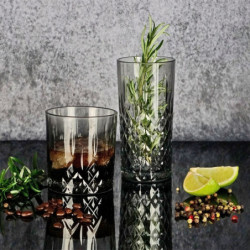 Skleněná nápojová sklenička Water Grey S - 280 ml