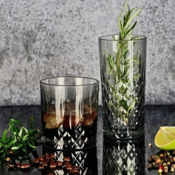 Skleněná nápojová sklenička Water Grey M - 300 ml