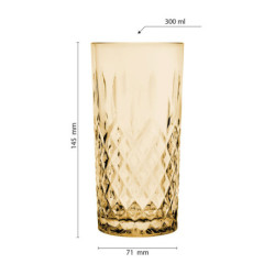 Skleněná nápojová sklenička Water Yellow M - 300 ml