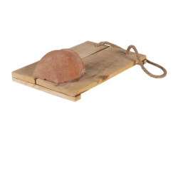 Závěsná dekorativní dřevěná deska s hnědým hrnečkem - 18*11*28 cm