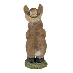 Dekorativní soška králíka s kloboukem a rýčem - 9*8*22 cm