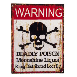 Nástěnná kovová cedule Warning - 33*25 cm