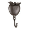 Hnědo černý litinový nástěnný háček Apple - 9*5*18 cm