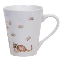 Hrneček s kočičkou a motýlky - Ø 9*10 cm / 300 ml