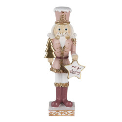 Dekorativní soška Louskáčka s cedulkou Merry Christmas - 9*7*22 cm