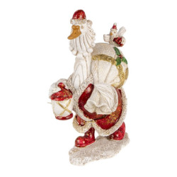Dekorativní soška husy v santa oblečku - 11*7*17 cm