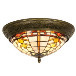 Stropní světlo Tiffany - Ø 38*19 cm 2x E14 / Max 40W