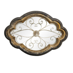 Zdobené vintage zrcadlo Dafne v dřevěném rámu - 70*6*100 cm