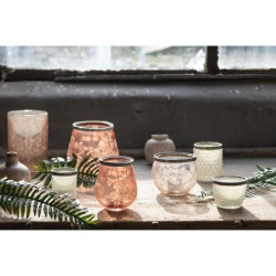 Bílý skleněný svícen Paz - Ø 7*8 cm