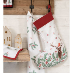 Vánoční punčocha s jelenem Holly Christmas - 30*40 cm