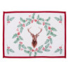 Sada 6 ks látkového stolního prostírání Holly Christmas s jelenem - 48*33 cm