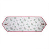 Běhoun na stůl Holly Christmas s červeným lemem a jelenem - 50*160 cm