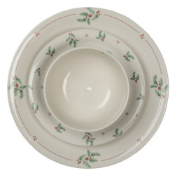 Porcelánová miska s cesmínou Holly Christmas - Ø 14*7 cm / 500 ml