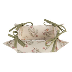 Textilní košík na pečivo Vintage Green Pine - 35*35*8 cm