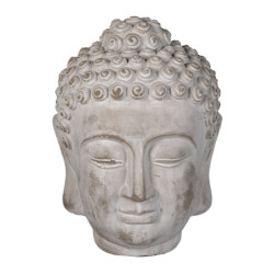 Dekorace šedá hlava Buddhy L - 17*17*24 cm