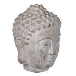 Dekorace šedá hlava Buddhy L - 17*17*24 cm