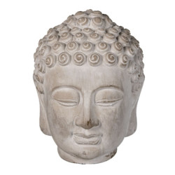 Dekorace šedá hlava Buddhy S - 13*14*17 cm