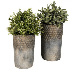 Šedý antik cementový vysoký květináč S - Ø 12*19 cm