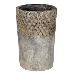 Šedý antik cementový vysoký květináč S - Ø 12*19 cm