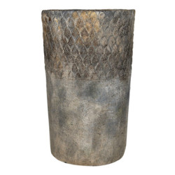 Šedý antik cementový vysoký květináč - Ø 24*39 cm