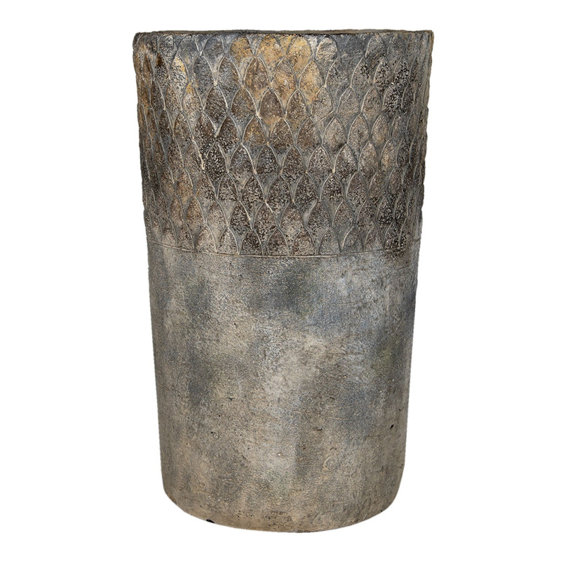 Šedý antik cementový vysoký květináč - Ø 24*39 cm