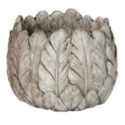Cementový obal na květináč s peříčky Lify - Ø19*16 cm