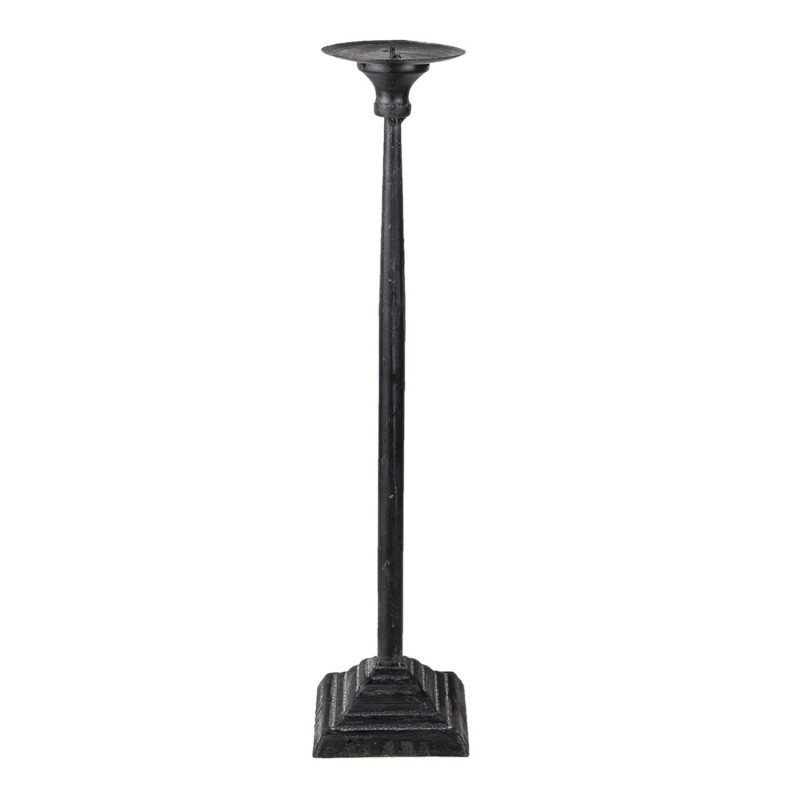 Kovový černý svícen s patinou Filicia - Ø 10*44 cm