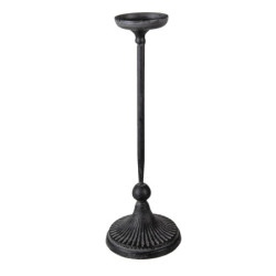 Kovový černý svícen s patinou Josette L - Ø 18*51 cm