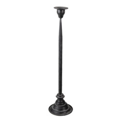 Kovový černý svícen s patinou Amedee L - Ø 11*47 cm