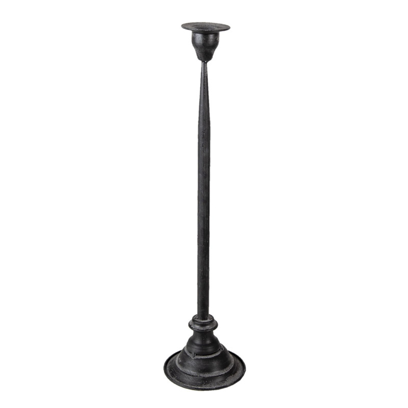 Kovový černý svícen s patinou Amedee L - Ø 11*47 cm