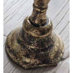 Kovový měděný svícen s patinou Merci - Ø 10*47 cm