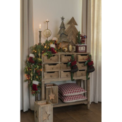 Mosazný antik kovový svícen s jelenem Chris - 13*9*48 cm