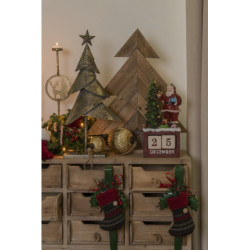 Mosazný antik kovový svícen s jelenem Chris - 13*9*48 cm