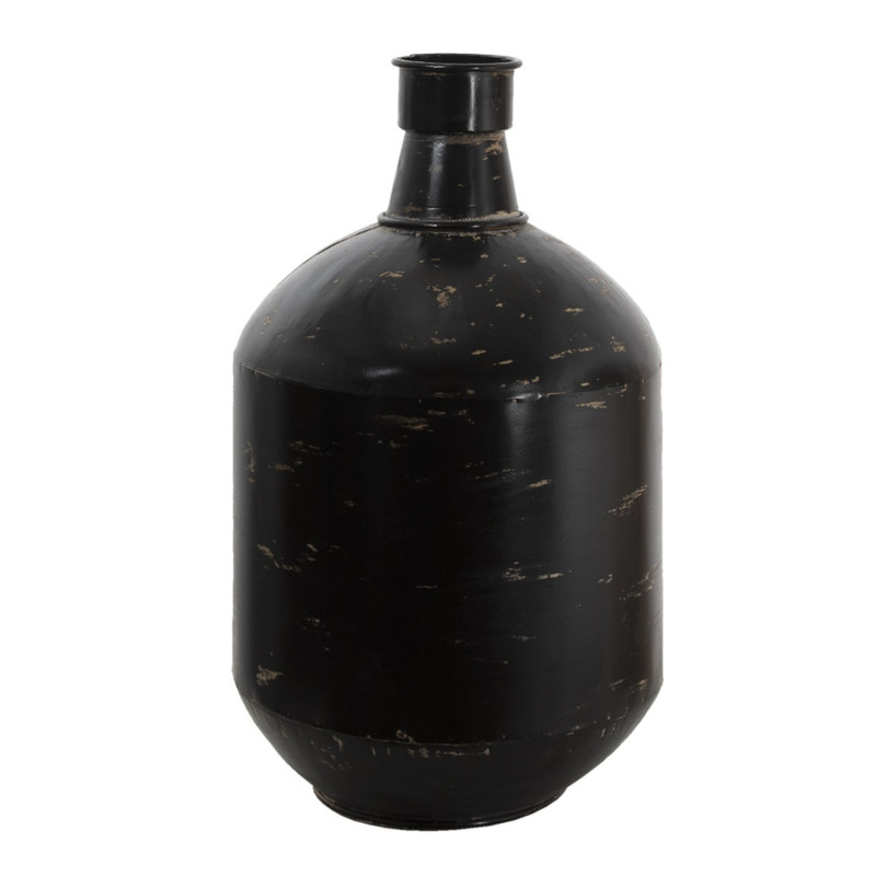 Černá kovová dekorační váza s odřením Tinn - Ø 24*45 cm